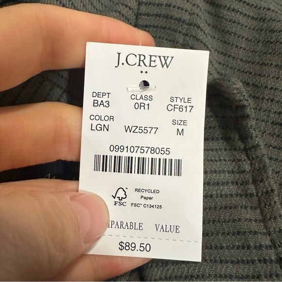 J crew Slub dobby shirt Loden Green Navy - Picture 4 of 4